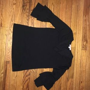 Black quarter sleeve with ruffles